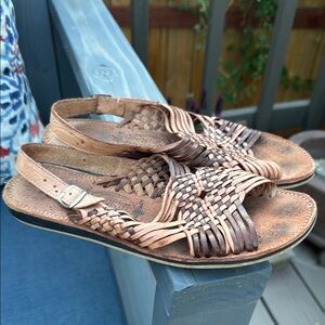 Tan Espadrille Shoes with Woven Design